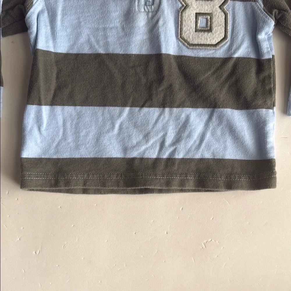 Carter’s Striped Blue & Green Boys Shirt 12 Months